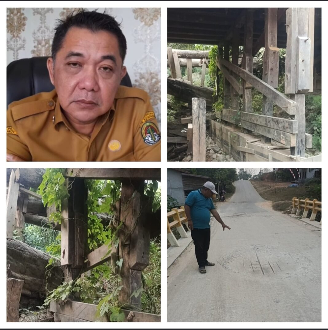Proyek Jembatan Petai Ketapang dikerjakan CV Fanila Kenzi Anggaran Rp393 sudah rusak,Kepala Dinas PUPR Ketapang tutup Mata,