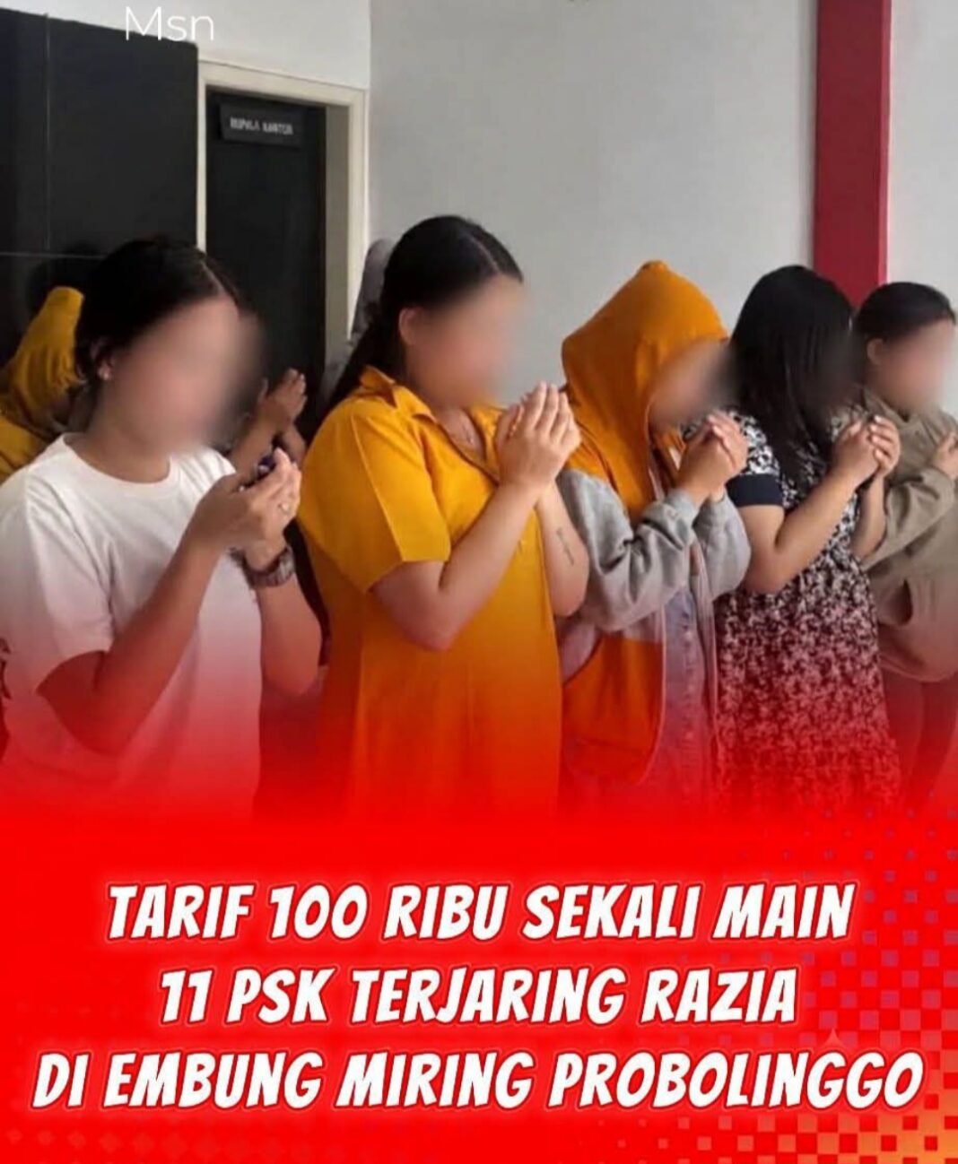 Embung Miring Tegalsiwalan tempat prostitusi,11 Psk terjaring Satpol PP Probolinggo.